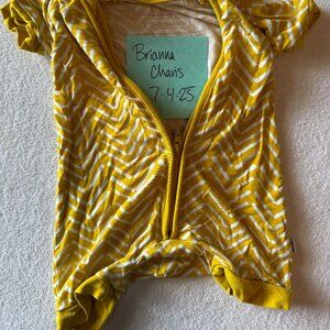 Little Sleepies Yellow Chevron Shorty 0-3 Months